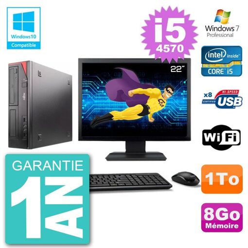 Fujitsu Esprimo E520 22-Inch Desktop PC - Intel Core i5, 8GB RAM, 1TB HDD, DVD Burner, WiFi, Windows 7 Pro