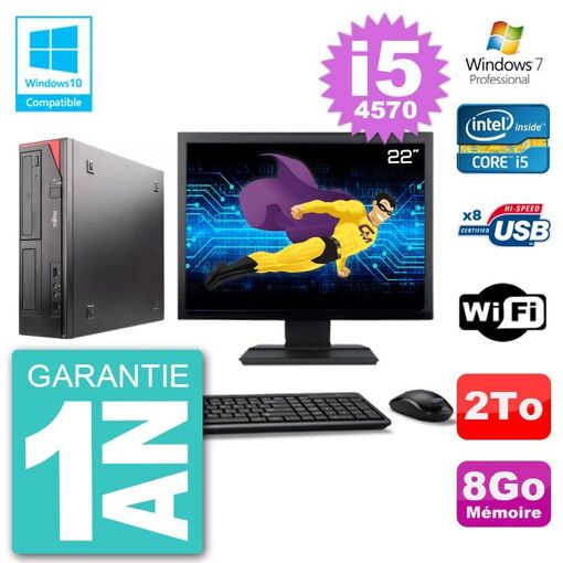 Fujitsu Esprimo E520 22-inch Desktop PC i5-4570 8GB RAM 2TB HDD DVD Burner WiFi Windows 7 Pro