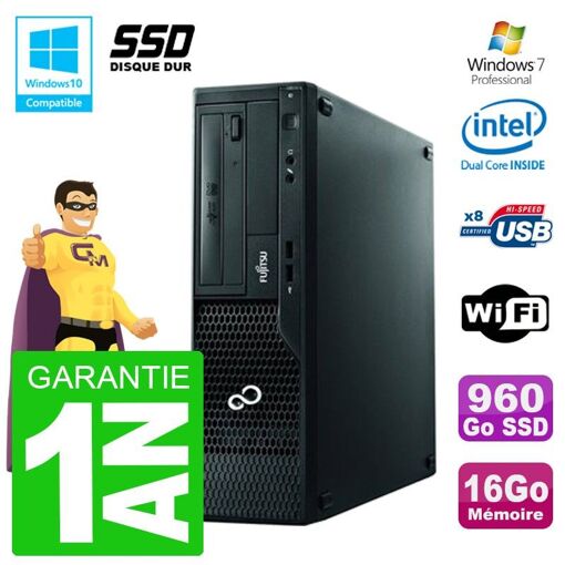 Fujitsu Esprimo E500 E85+ DT G640 16GB RAM 960GB SSD DVD WiFi Windows 7 Desktop