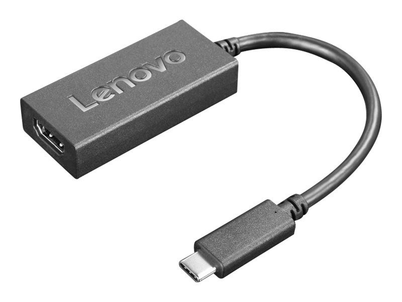Adaptador de vídeo Lenovo USB-C a HDMI - 24 cm - Negro - Compatibilidad con 4K60Hz (3840 x 2160)