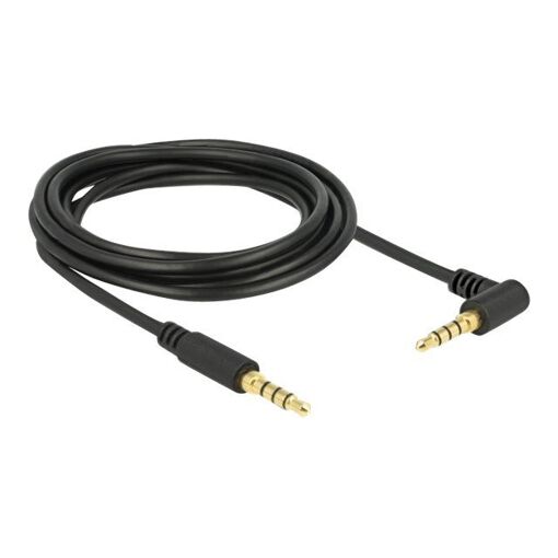 Cable de audio Delock - 3 m, mini jack macho de 4 polos a macho inclinado