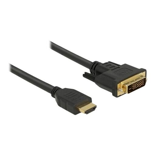 Delock HDMI to DVI-D Adapter Cable - 50 cm - Triple Shielded - Black - Knurled Nuts