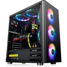 Thermaltake V200 TG RGB - ATX Mid-Tower Case with Tempered Glass Panel - Black