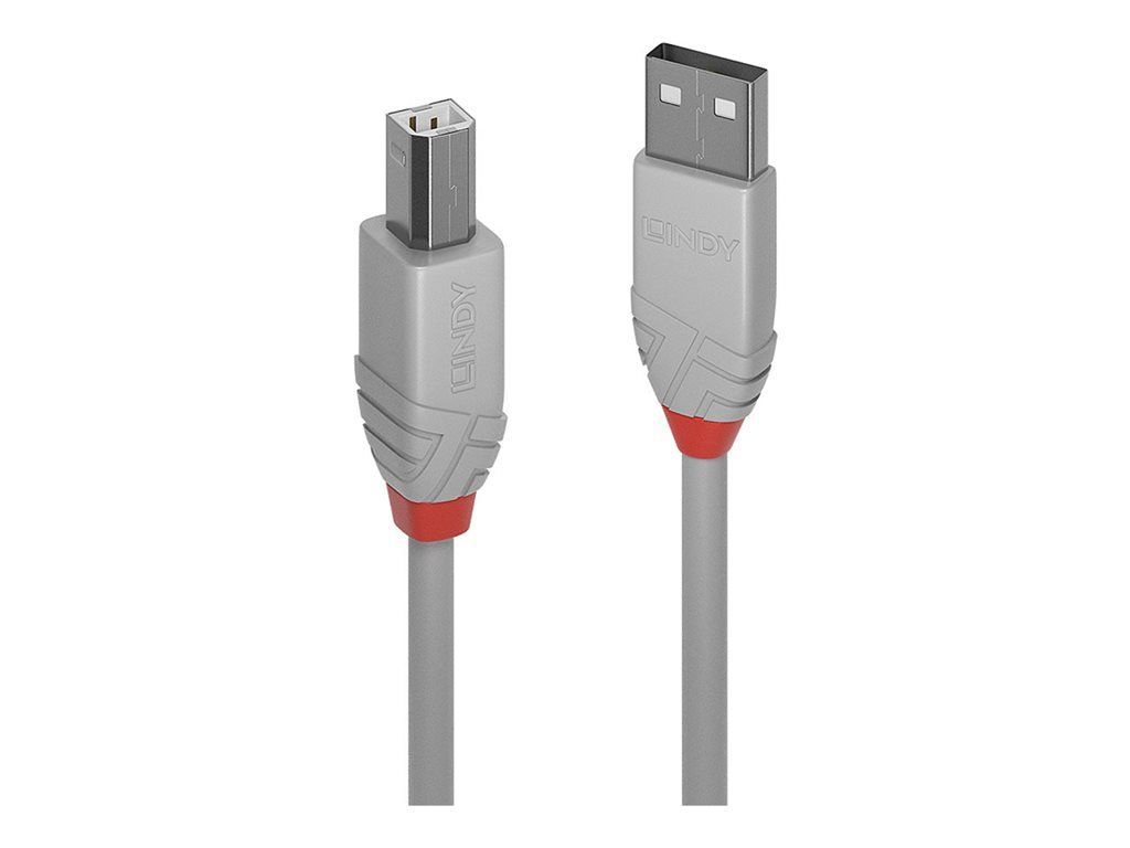 Lindy Anthra Line USB Cable - 1m, Round, Grey