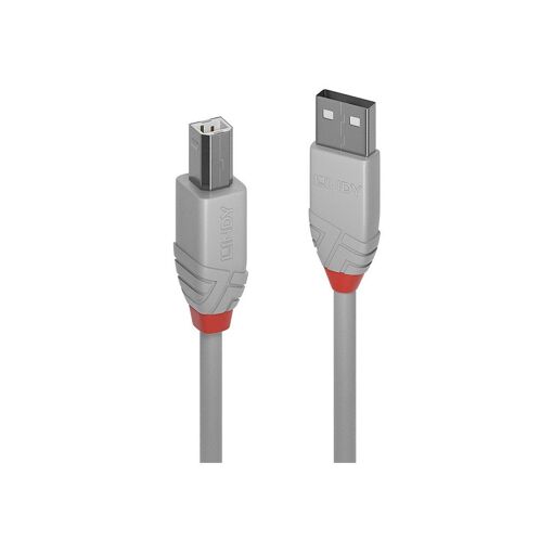 Lindy Anthra Line USB Cable - 1m, Round, Grey