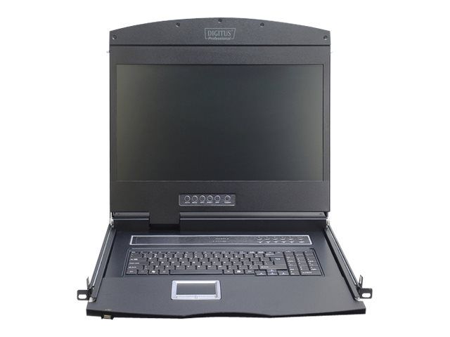 Digitus Professional 19-Inch KVM Console - Black, Rack Mountable