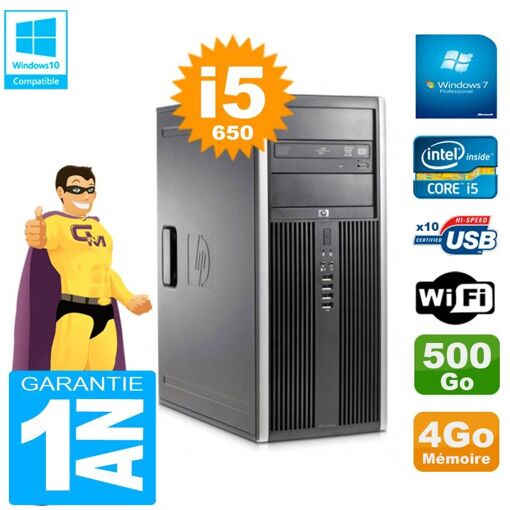 HP 8100 Tour PC - Core i5-650, 4GB RAM, 500GB HDD, DVD Drive, WiFi
