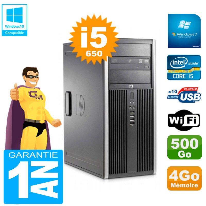 PC HP 8100 Tour - Intel Core i5-650, 4GB RAM, 500GB HDD, Grabadora DVD, WiFi