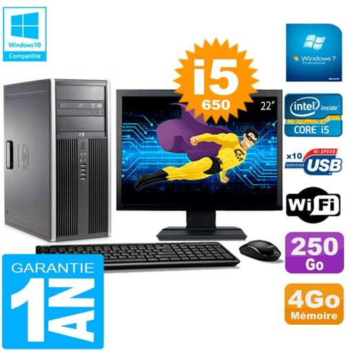 HP 8100 Tour PC - 22" Screen, Core i5-650, 4GB RAM, 250GB Hard Drive, DVD Burner, Wifi
