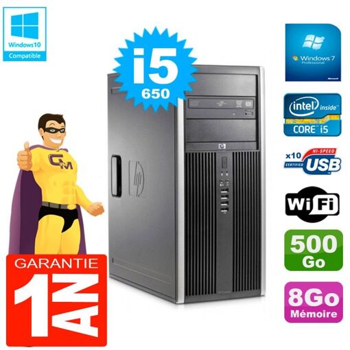 HP 8100 Tour Computer, Core i5-650, 8GB RAM, 500GB Hard Drive, DVD Burner, WiFi, Windows 7 Pro