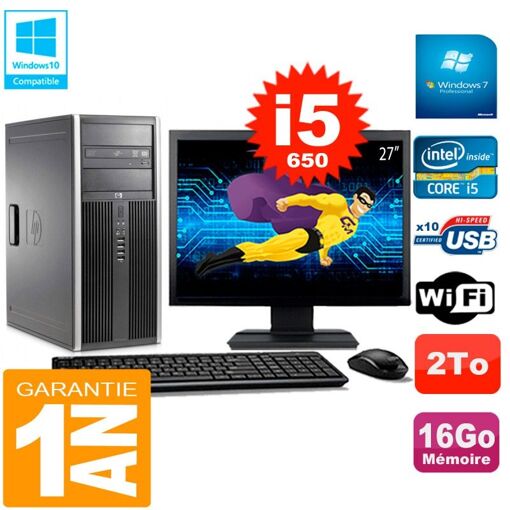 HP 8100 Tour PC - 27" Monitor, Core i5-650, 16GB RAM, 2TB Hard Drive, DVD Burner, WiFi