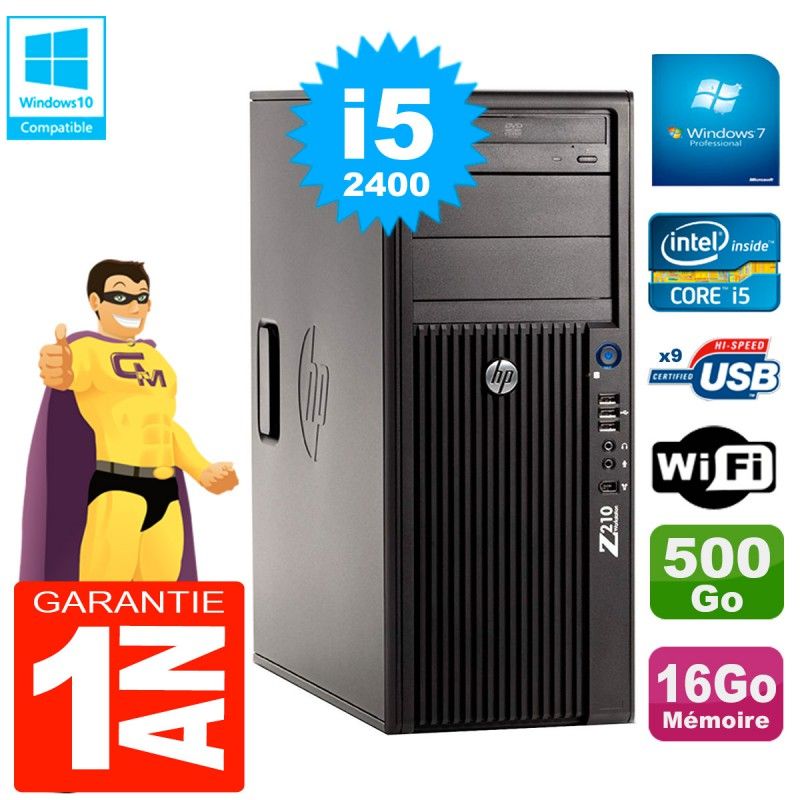 HP WorkStation Z210 Tour - Core i5, 16GB RAM, 500GB HDD, DVD Burner, WiFi, Windows 7 Pro