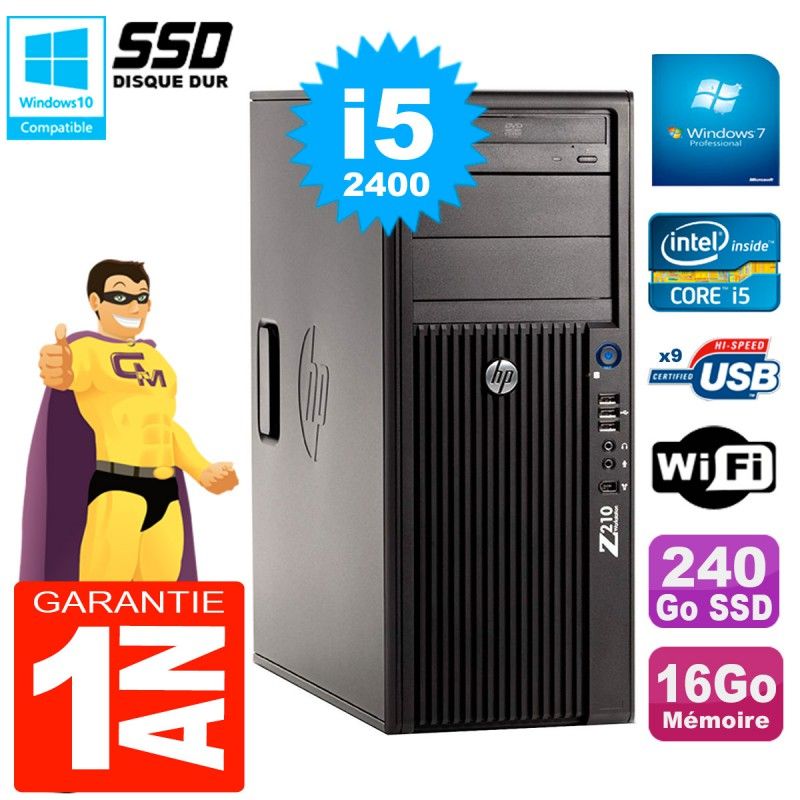 HP WorkStation Z210 Tour - Core i5-2400, 16GB RAM, 240GB SSD, DVD Drive, Wi-Fi, Windows 7 Pro