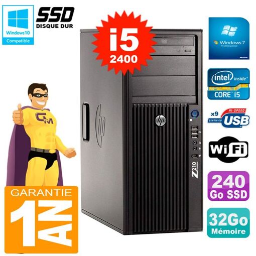 HP WorkStation Z210 Tour - Core i5, 32GB RAM, 240GB SSD, DVD Drive, Wi-Fi, Windows 7 Pro