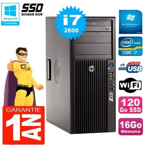 HP WorkStation Z210 Tour - Core i7, 16GB RAM, 120GB SSD, DVD Drive, WiFi, Windows 7 Pro