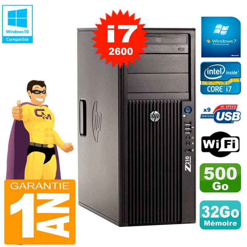 HP WorkStation Z210 Tour - Core i7, 32GB RAM, 500GB HDD, DVD Burner, WiFi