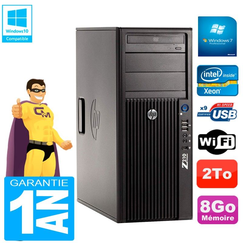 HP WorkStation Z210 Tour - Intel Xeon E3-1240, 8GB RAM, 2TB HDD, DVD Drive, WiFi, Windows 7 Pro