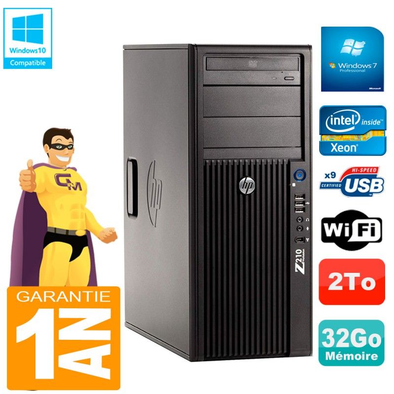 HP WorkStation Z210 Tour - Intel Xeon E3-1240, 32GB RAM, 2TB HDD, DVD Drive, WiFi
