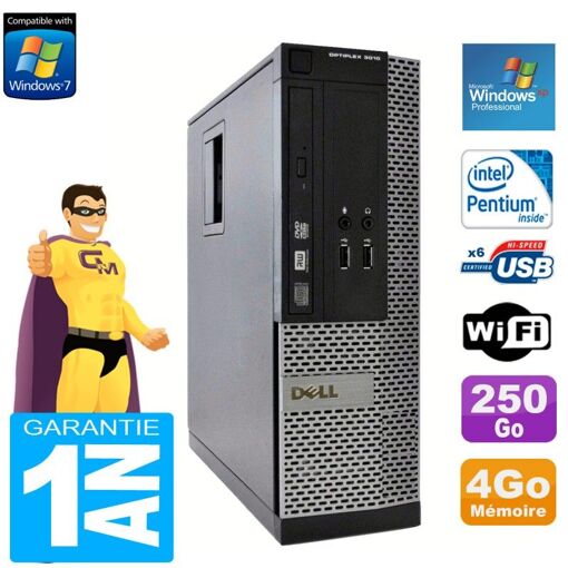 Dell Optiplex 3010 SFF Desktop - Intel G640, 4GB RAM, 250GB Hard Drive, DVD, WiFi, Windows XP Pro