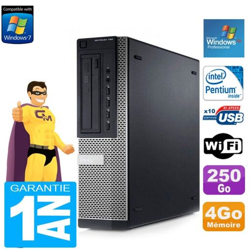 Dell Optiplex 790 DT Desktop PC - Intel Pentium G630, 4GB RAM, 250GB Hard Drive, DVD Burner, WiFi, Windows XP Pro