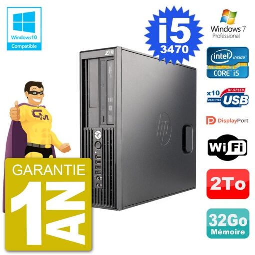 HP WorkStation Z220 SFF Core i5-3470 3.2GHz 4-Core - 32GB RAM - 2TB HDD - DVD Burner - WiFi