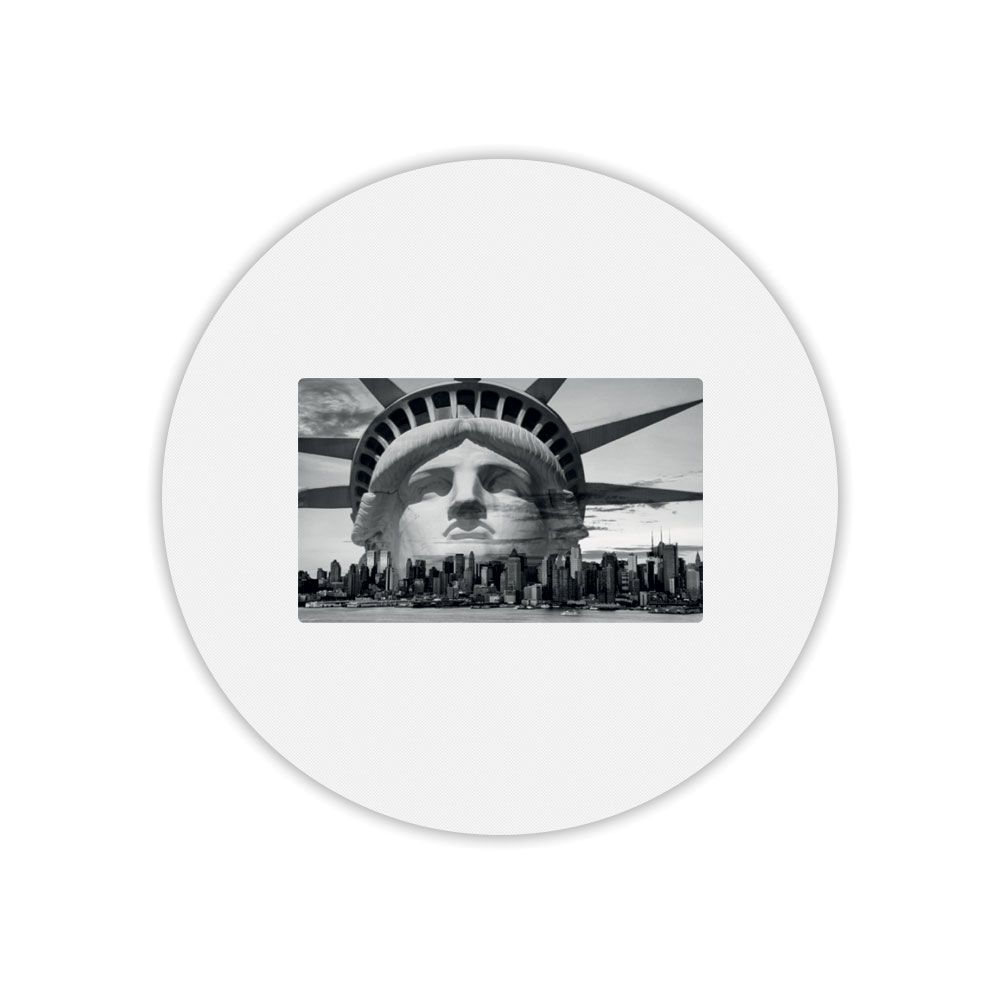Mygoodprice Round Mouse Pad - New York Statue Print