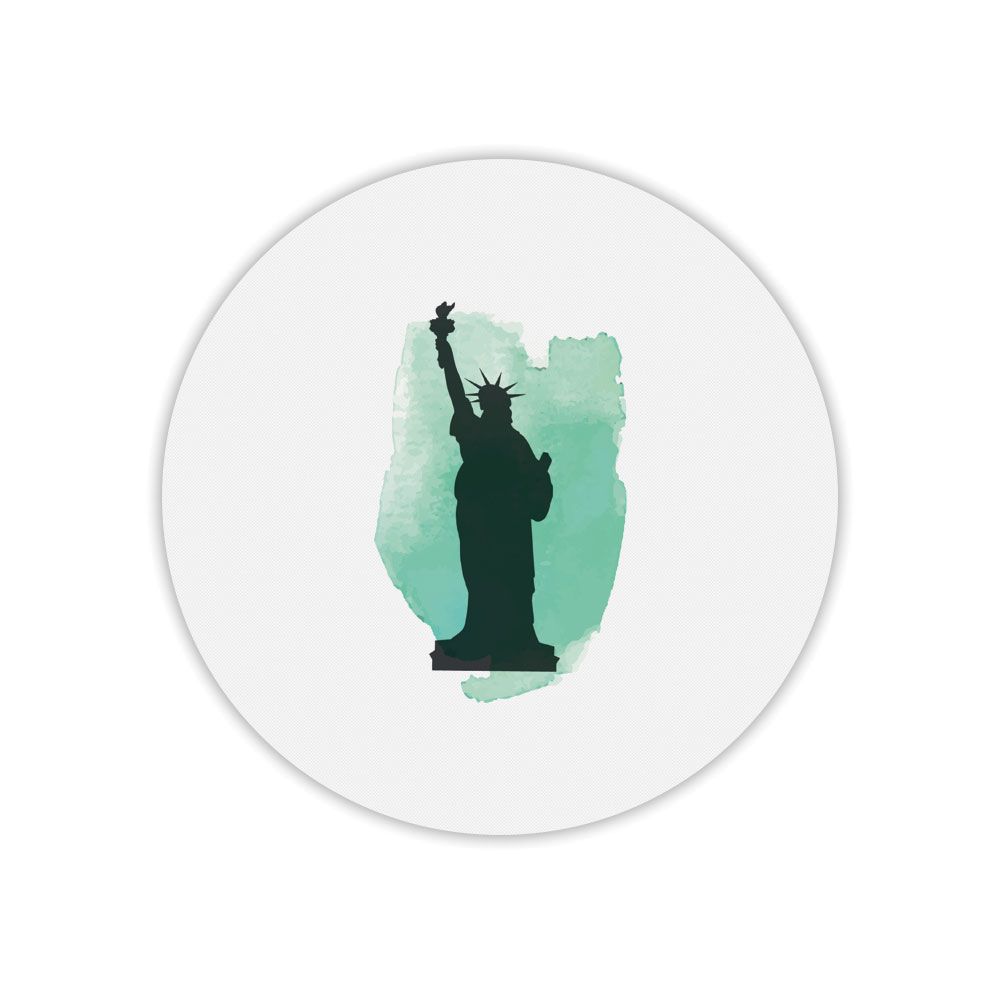 Mygoodprice Round Mouse Pad - New York Statue Print