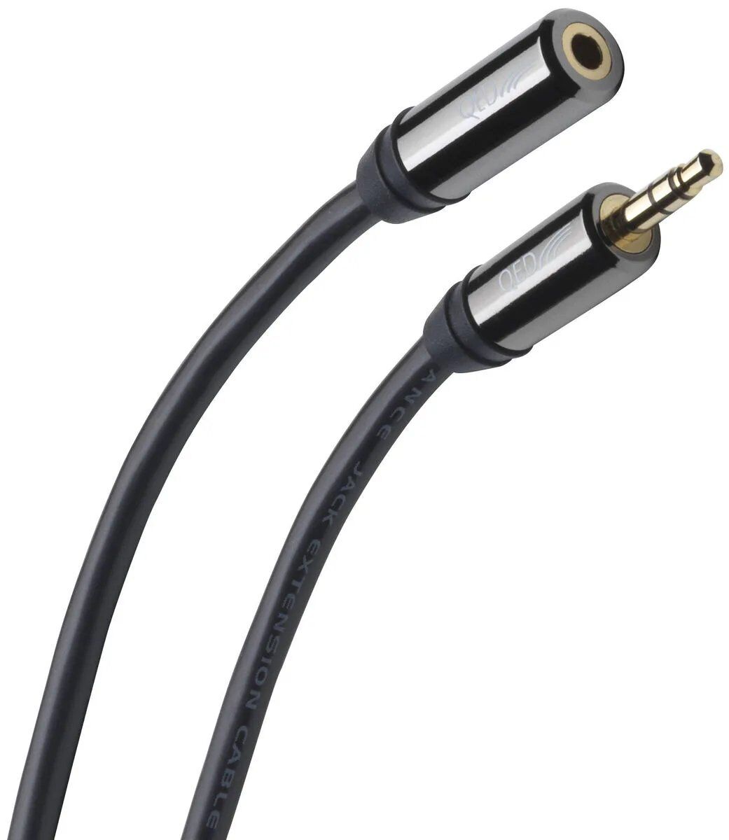 Armour Home Electronics QED Performance Audio Cable Extension - 3.5mm Stereo Male to Female - 1.5m - Graphite