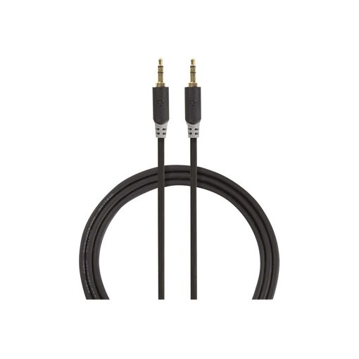 Cable de audio Nedis - 2 m, estéreo conector minijack macho 3,5 mm a macho, gris carbón