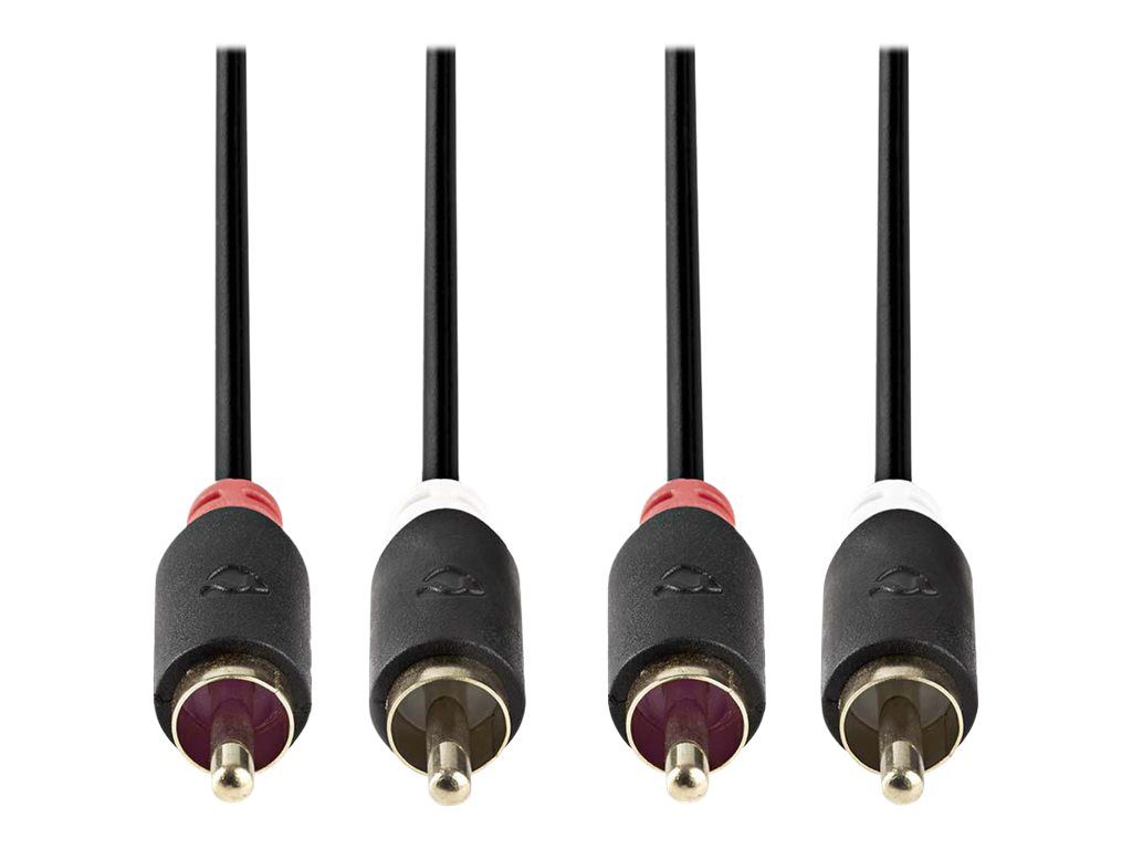 Câble audio Nedis - 5 m, Mâle RCA vers Mâle RCA, Anthracite, Rond