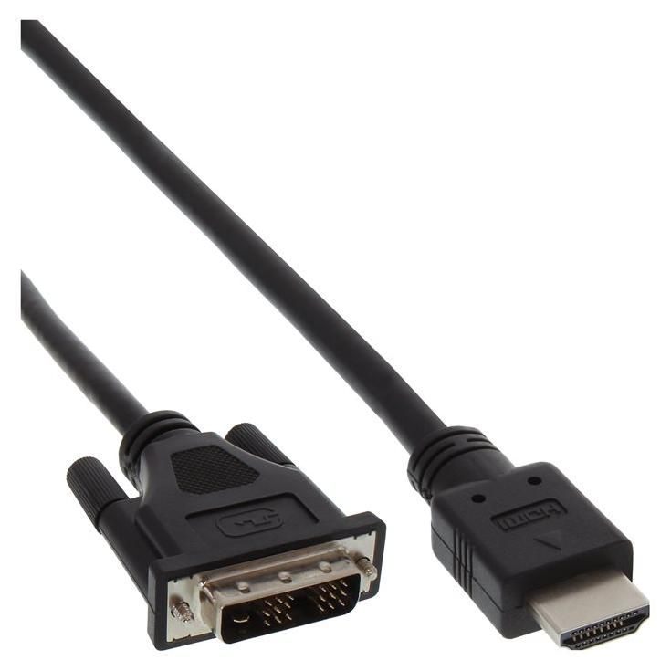 Adaptateur de câble InLine INTOS Électronique - DVI-D mâle à HDMI mâle - 1,5 m - Noir - Sans vis
