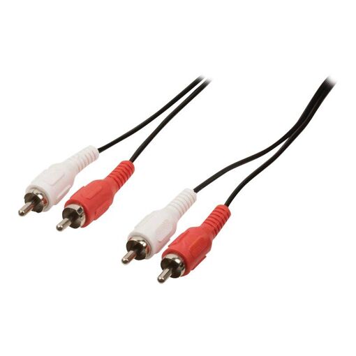 Nedis Audio Cable - 1m, RCA Male to RCA Male, Black