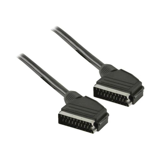 Nedis SCART Sloped Male to Sloped Male Video Cable - 2m - Black - Round