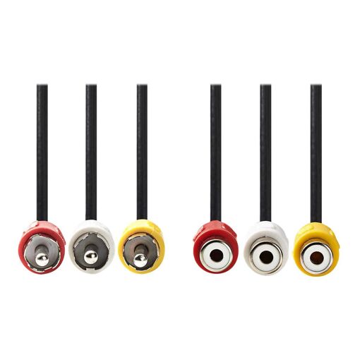 Nedis Video/Audio Cable - Composite - RCA Male to Female - 5m - Black