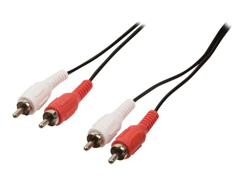 Câble audio Nedis - 10 m, connecteurs RCA mâle/mâle - Noir