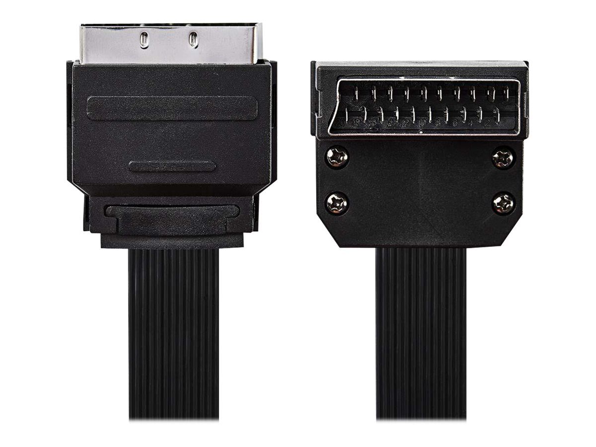 Câble vidéo Nedis - SCART mâle à male angle droit - 2 m - Noir