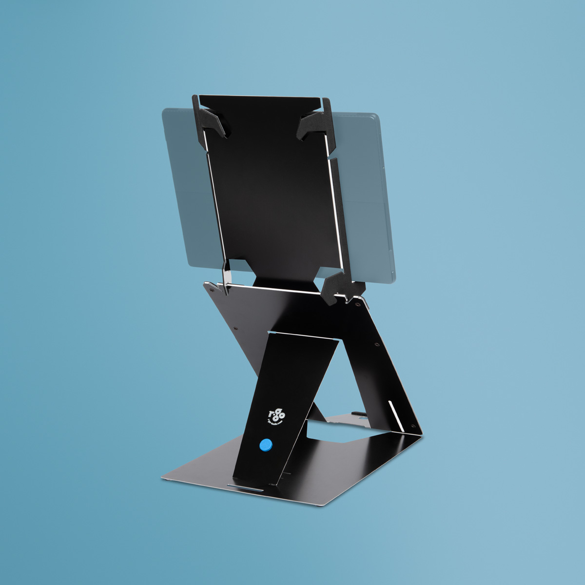 Soporte R-Go Riser Duo para tableta y ordenador portátil, Negro