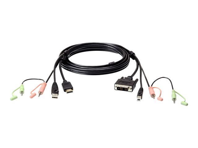 ATEN 2L-7D02DH - USB, HDMI, Stereo Mini Jack Cable for Keyboard, Video, and Mouse (KVM) - 1.8m