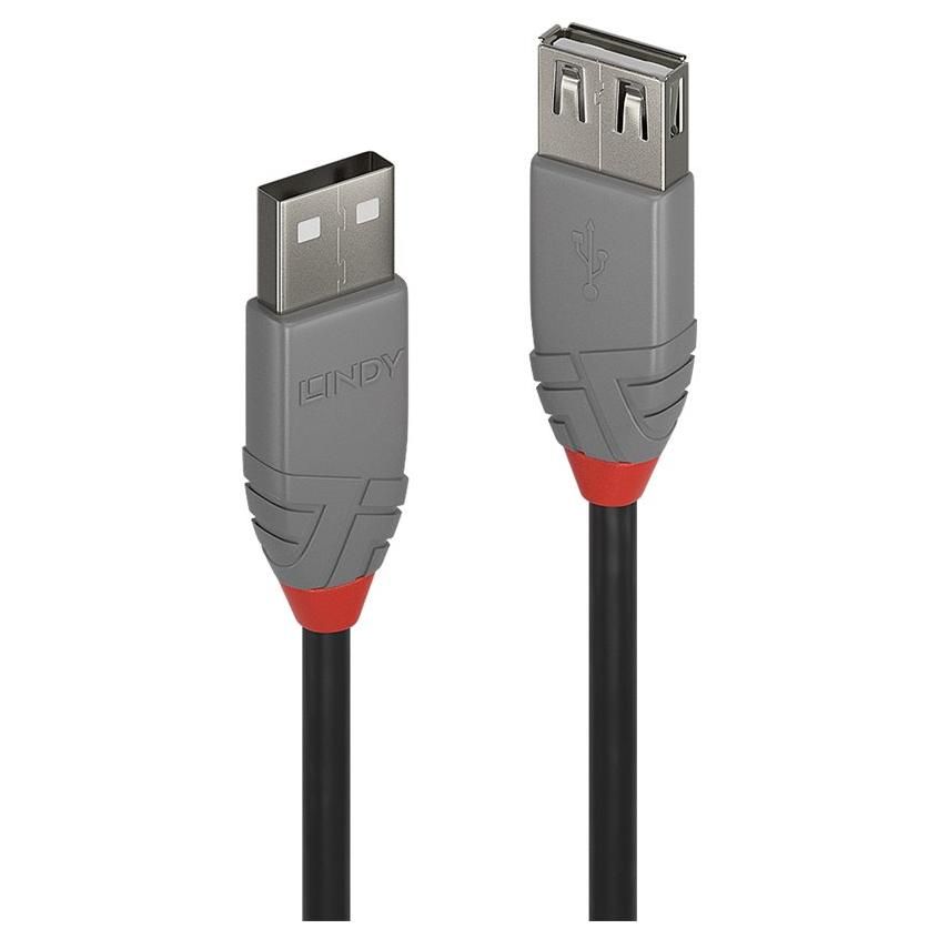Lindy Anthra Line USB Cable Extension - 1m, Round, Black