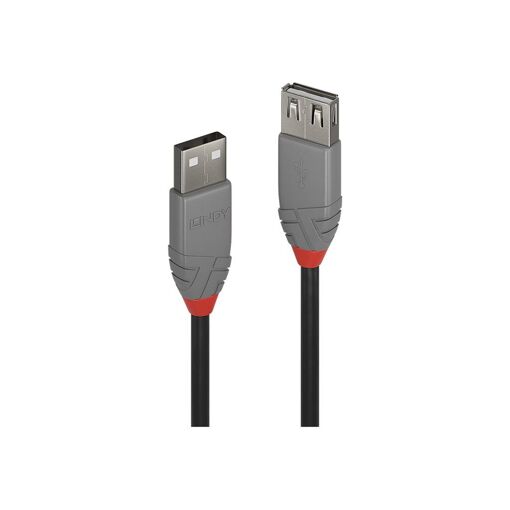 Câble de prolongation USB Lindy Anthra Line - 2 m, Rond, Noir