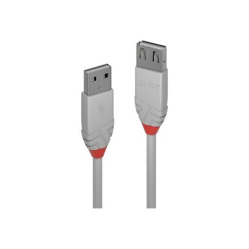 Rallonge câble USB Lindy Anthra Line - 20 cm, ronde, grise