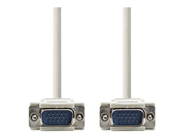 Nedis VGA Cable - 2m, Round, Ivory