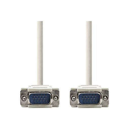 Nedis VGA Cable - 2m, Round, Ivory