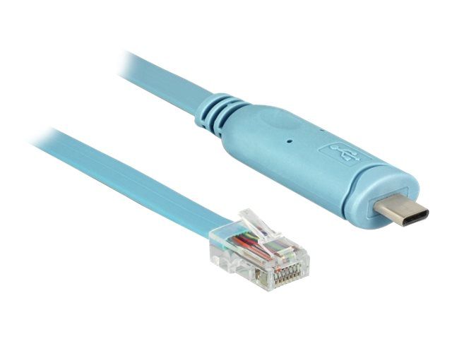 Delock 24-Pin USB-C to RJ-45 Cable, 3m, EIA-232, Blue