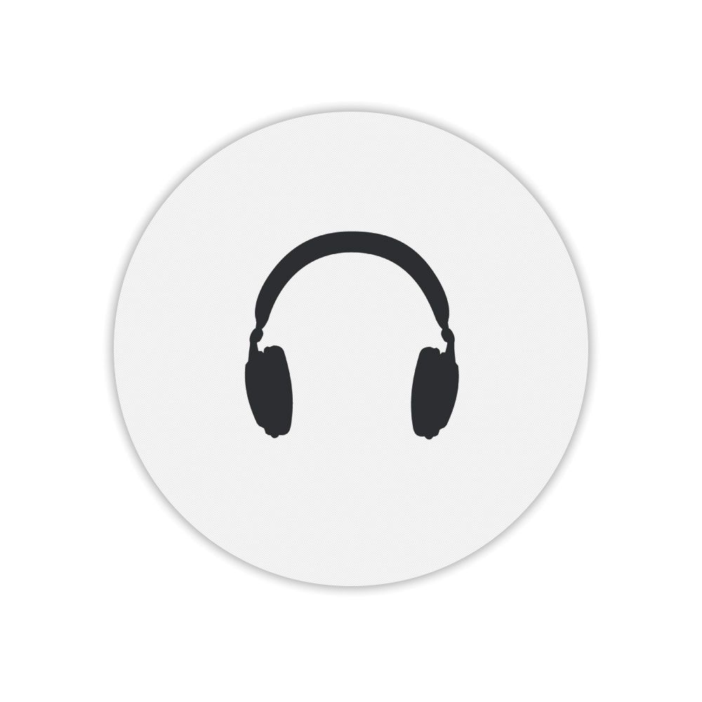 Mesa ratón redonda con impresión de auriculares Mygoodprice