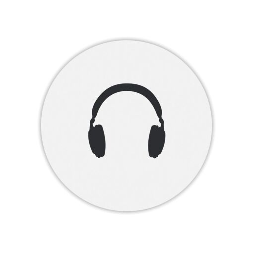 Mygoodprice Round Mouse Pad with Headphone Print