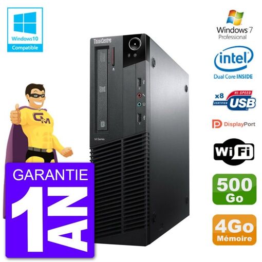 Lenovo ThinkCentre M82 SFF Desktop Computer - Intel Pentium G640 2.8GHz, 4GB RAM, 500GB HDD, DVD Drive, WiFi, Windows 7 Pro