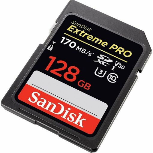 SanDisk Extreme PRO Flash Memory Card - 128GB - V30 Video Class / UHS-I U3 / Class 10 - SDXC UHS-I
