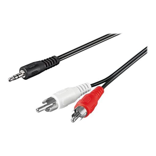Câble audio Wentronic - mini-phone stéréo 3,5 mm mâle vers RCA x 2 mâle - 1 m - blindé - noir