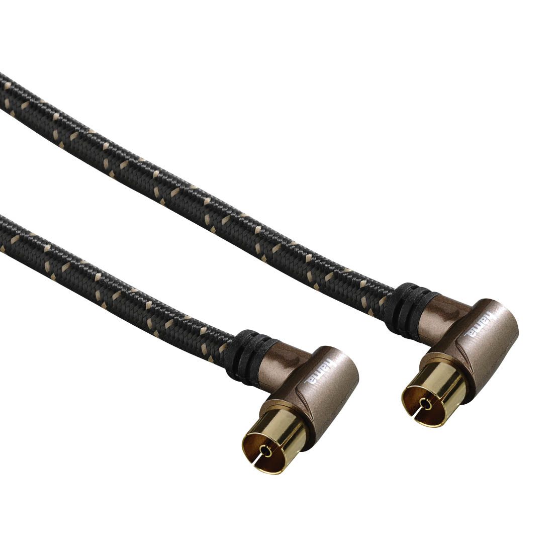 Hama Metal Coaxial Antenna Cable, Male to Female, 90°, 1.5m, 110dB